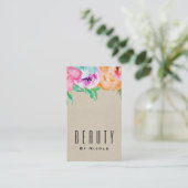 Modern Bright Bloemen Bruin Kraft Glam Country Chi Visitekaartje (Staand voorkant)