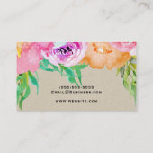 Modern Bright Bloemen Bruin Kraft Glam Country Chi Visitekaartje (Achterkant)