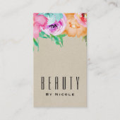 Modern Bright Bloemen Bruin Kraft Glam Country Chi Visitekaartje (Voorkant)