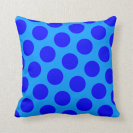Modern Bright Blue Polka Dot Kussen