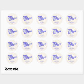 Modern Bright Blue Retro Baby Shower Thank You Ronde Sticker (Vel)