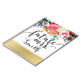 Modern Bright Bold Bloemen Waterverf Future Mrs. Notitieboek (Linkerzijde)