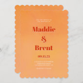 Modern Bright & Bold Gradient Verbrand Sinaasappel Kaart (Voorkant / Achterkant)