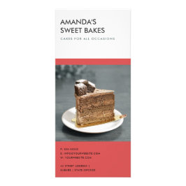 MODERN BRIGHT BOLD RED BLACK BAKERY PRICE SERVICE RECLAMEKAART