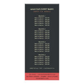 MODERN BRIGHT BOLD RED BLACK BAKERY PRICE SERVICE RECLAMEKAART (Voorkant)