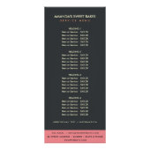 MODERN BRIGHT BOLD RED PINK BAKERY PRICE SERVICE RECLAMEKAART (Voorkant)