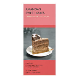 MODERN BRIGHT BOLD RED PINK BAKERY PRICE SERVICE RECLAMEKAART