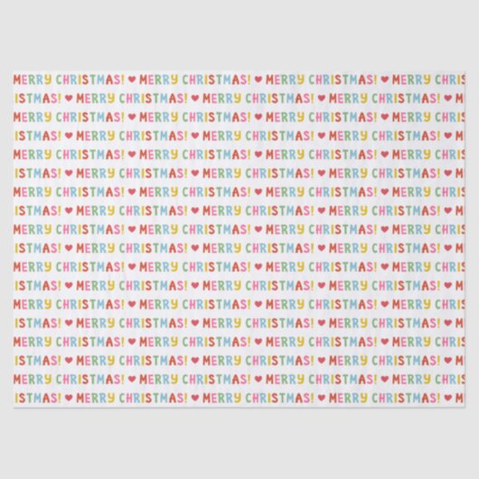 Modern Bright Colorful Merry Christmas Tissuepapier (Voorkant)