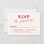 Modern Bright Colorful  Retro Wavy Frame Wedding RSVP Kaartje (Voorkant)