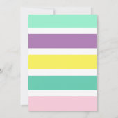 Modern Bright Colors Verjaardagsfeest voor meisjes Kaart (Achterkant)