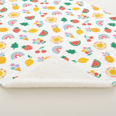 Modern Bright Colourful Smiling Suns and Rainbows  Sherpa Deken (3/4)