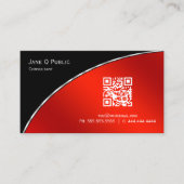 Modern Bright Crimson QR Elegant Professional Visitekaartje (Voorkant)