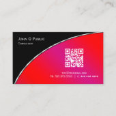 Modern Bright Crimson QR Elegant Professional Visitekaartje (Voorkant)