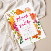 Modern Bright Floral Blooms & Bubbly Vrijgezellenf Kaart