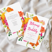 Modern Bright Floral Blooms & Bubbly Vrijgezellenf Kaart