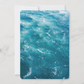 Modern Bright Floral Blue Ocean Photo Wedding Kaart (Achterkant)