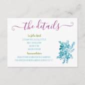 Modern Bright Floral Blue Pink Ocean Foto details Informatiekaartje (Voorkant)