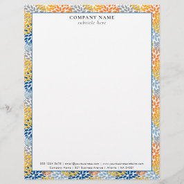 Modern Bright Floral Pattern Company Name Details Briefhoofd