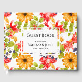 Modern Bright Floral Pattern Photo Wedding Gastenboek (Voorkant)