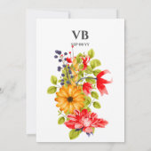 Modern Bright Floral Waterverf Quinceañera Kaart (Achterkant)