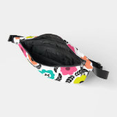 Modern Bright Flowers en Black Leaf Monogram Heuptasje (Open)