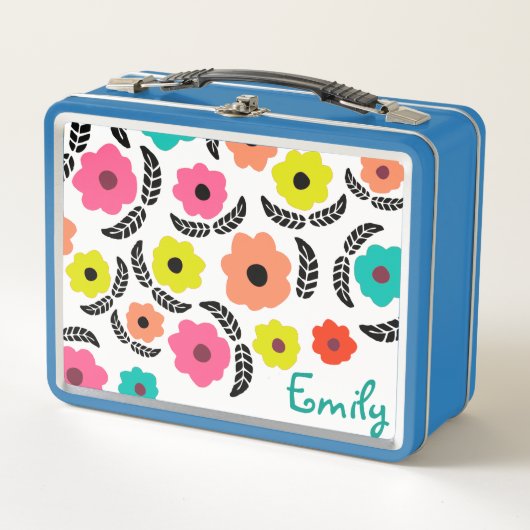 Modern Bright Flowers en zwart Leaf op maat (Voorkant)