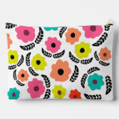 Modern Bright Flowers en zwart Leaf op maat Etui (Achterkant)