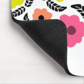 Modern Bright Flowers en zwart Leaf op maat Muismat (Hoek)