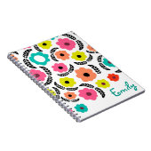 Modern Bright Flowers en zwart Leaf op maat Notitieboek (Rechterzijde)