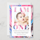 Modern + Bright Foto 1ste verjaardag Magnetische Uitnodiging (Voorkant)