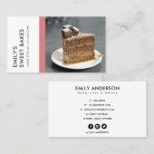 MODERN BRIGHT FUN BRIGHT PINK BAKERY CHEF FOTO VISITEKAARTJE (Voorkant / Achterkant)
