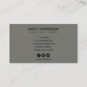 MODERN BRIGHT FUN RED GRAY BAKERY CHEF FOTO VISITEKAARTJE (Achterkant)