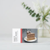 MODERN BRIGHT FUN RED GRAY BAKERY CHEF FOTO VISITEKAARTJE (Staand voorkant)