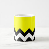 Modern Bright Geel met zwart en wit Chevron Koffiemok (Center)