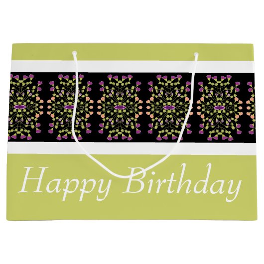 Modern Bright Green Groot Cadeauzakje (Voorkant)