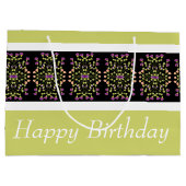 Modern Bright Green Groot Cadeauzakje (Achterkant)