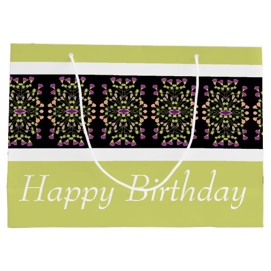 Modern Bright Green Groot Cadeauzakje (Achterkant)