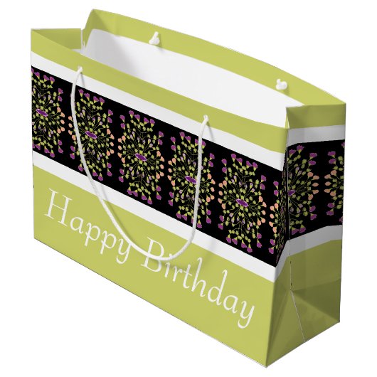 Modern Bright Green Groot Cadeauzakje (Achterkant Gekanteld)