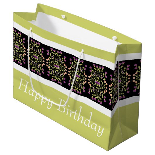 Modern Bright Green Groot Cadeauzakje (Voorkant Gekanteld)