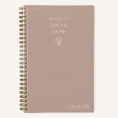Modern Bright Ideas Personalized Name Blush Pink Notitieboek (Voorkant)