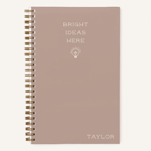 Modern Bright Ideas Personalized Name Blush Pink Notitieboek (Voorkant)