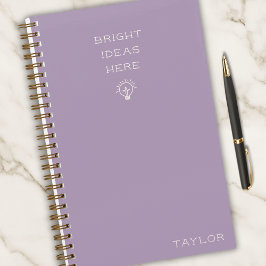 Modern Bright Ideas Personalized Name Lavender  Notitieboek