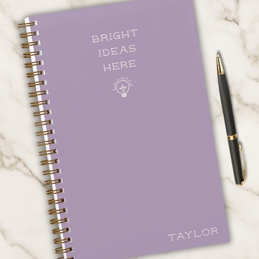 Modern Bright Ideas Personalized Name Lavender Notitieboek