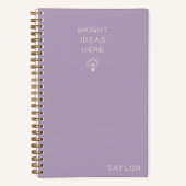 Modern Bright Ideas Personalized Name Lavender Notitieboek (Voorkant)