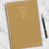 Modern Bright Ideas Personalized Name Mustard  Not Notitieboek