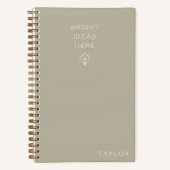 Modern Bright Ideas Personalized Name Stylish Notitieboek (Voorkant)
