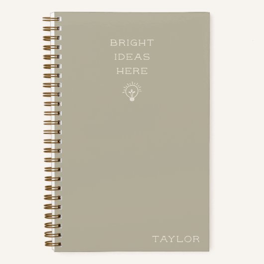 Modern Bright Ideas Personalized Name Stylish Notitieboek (Voorkant)