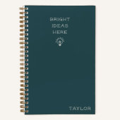 Modern Bright Ideas Personalized Name Stylish Notitieboek (Voorkant)