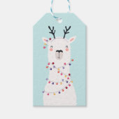 Modern Bright kleuren kerstmis Llama op maat Cadeaulabel (Voorkant)