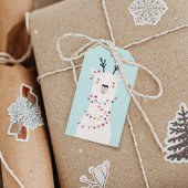 Modern Bright kleuren kerstmis Llama op maat Cadeaulabel